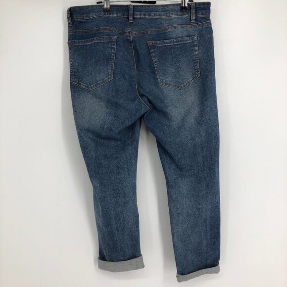 Bluenotes Lauren Mid rise Crop Skinny Distressed Jeans Size 30 - Picture 2 of 13